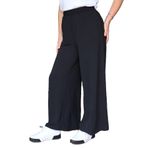 ZANSTIL bayan pantolon aerobin kumaş beli lastikli bol paça ve uzun (Siyah, M)