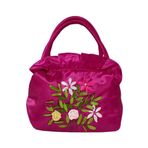 zaoalife Etnik Stil Nakış Çiçek Çanta, Vintage Tote Çanta Fermuarlı Çanta İşlemeli Çanta, Günlük Omuz Çantası, Mor
