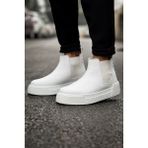 Zapatos CH069 Harmany Erkek Spor Günlük Chelsea Tipi Bağcıksız Cilt Bot Cbt - Beyaz