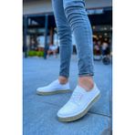Zapatos CH117 Stamina Nuova Erkek Günlük Bağcıklı Hasır Taban Cilt Klasik Ayakkabı Cht - Beyaz
