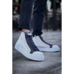 Zapatos CH167 Blazer Erkek Spor Günlük Bağcıklı ve Fermuarlı Cilt Bot Cbt - Beyaz/antrasit