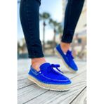 Zapatos CH311 Espadril Erkek Günlük Bağcıklı Hasır Taban Triko Klasik Ayakkabı Tht - Mavi - 534-Mor