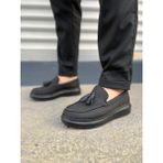Zapatos JY154 Blaze Bağcıksız Püsküllü Keten Erkek Günlük Spor Klasik Ayakkabı Kst - Siyah - 001-Siyah