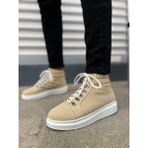 Zapatos JY206 Ottawa Bağcıklı Ortopedik Taban Süet Erkek Spor Bot Sbt - Krem