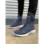Zapatos JY799 Lacivert Bağcıklı Askeri Bot Cilt Suni Deri Su Geçirmez Konforlu Taban