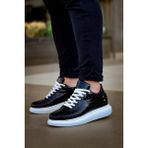Zapatos KB047 Erkek Günlük Bağcıklı Croco Desenli Cilt Spor Sneaker Ayakkabı Cbt - Siyah - 001-Siyah