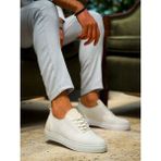 Zapatos KB101 Erkek Günlük Bağcıklı Triko Spor Sneaker Ayakkabı Tbt - Beyaz