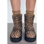 Zara, Leopar Kapitone Efektli Platformlu Bilekte Bot Tipi Ayakkabı. ABZRA1102 - Bej - Leopar
