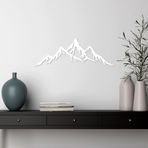 Zarif beyaz dekoratif metal duvar aksesuarı, 62 x 22 cm,%100 metal, 1,5 mm kalınlığında, hafif ve asması kolay, modern ev dekorasyonu için mükemmel
