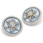 Zarif Ceket Metal Dikiş Düğmeleri Giyim için Beyaz Pembe Mavi Kadın Ceket Rhinstones El Yapımı Süslemeleri (Color : White Blue, Size : 18mm 6pcs)