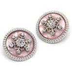Zarif Ceket Metal Dikiş Düğmeleri Giyim için Beyaz Pembe Mavi Kadın Ceket Rhinstones El Yapımı Süslemeleri (Color : White Pink, Size : 18mm 6pcs)