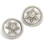 Zarif Ceket Metal Dikiş Düğmeleri Giyim için Beyaz Pembe Mavi Kadın Ceket Rhinstones El Yapımı Süslemeleri (Color : White White, Size : 25mm 6pcs)