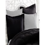 Zarif Home Doğal Ranforce Kıng Size Silikon Yorgan - Siyah - Gri - 220 x 240 cm