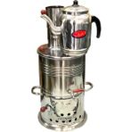 Zarif İş Odunlu Semaver ve Demlik Takımı 3,5 Litre - Gri