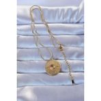 Zarif Kadın için Golden Çelik İşli Göz Kolye