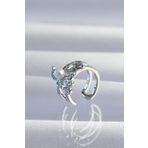 Zarif Kadın için Silver Pirinç İncili Ahtapot Earcuff Küpe