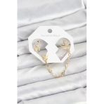 Zarif Kulaklar İçin Golden Pirinç Kelebek Zincir Bağlantılı Ear Cuff Küpe Seti