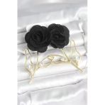 Zarif Kulaklar İçin Golden Pirinç Siyah Gül Stil Kadın Küpe