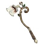 Zarif Uzun Saplı Mum Snuffer - Vintage Çiçek Tasarımlı Güvenli Metal Mum Söndürücü (Beyaz)