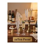 zaTen Pazar Dayylora 6 adet ayaklı kristal uzun kahve yanı bardak seti