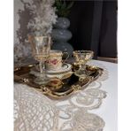 ZaTen Pazar Premium Bal Rengi 12 Parça Ikram Seti 6'lı Kahve Yanı Su Bardağı+6'lı Lokumluk
