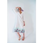 ZAU Luna Nakışlı Beyaz Kaftan