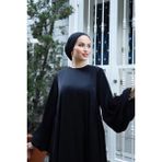 Zaure Kadın Tesettür Oversize Salaş Elbise - 0 Siyah - 42 - 44