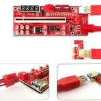 Zauss Riser V014 Pro 3 Güç Girişli Sıcaklık ve Voltaj Göstergeli Ekran Kartı Yükseltici PCI-E x16