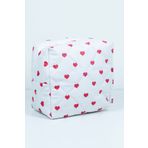 Zaviera Mini Kalp Desenli Büyük Boy Makyaj Çantası Organizer 10x15x20