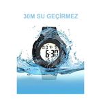 ZAVİRA Su Geçirmez 30mt Dijital Kol Saati Silikon Genç Işıklı Gri