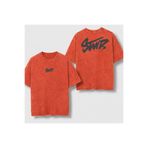 ZAVIXO -Erkek Oversize Yıkamalı Baskılı Tişört Vintage Efekt Rahat Günlük Stil