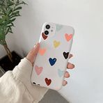 Zaxgf iPhone 14 Pro ile uyumlu, sevimli kalp kız cep telefonu kılıfı, lüks galvanize yumuşak TPU kamera koruması, çizilmeye karşı dayanıklı, darbeye dayanıklı, tampon telefon kılıfı, iPhone 14 Pro için, renkli kalpler