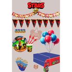 Zayna's 16 Kişilik Brawl Stars Temalı Full Set Doğum Günü Parti Malzemeleri Seti