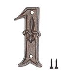 Zayookey 10 cm Dökme Demir Ev Numarası Rustik Adres Numarası Metal Ev Adres Numarası Posta Kutusu Numarası Dekoratif Arka Kapı Numarası Sokak İşareti (Kapı Numarası 1)