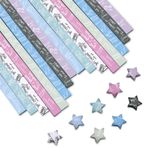 Zayookey 1080 yaprak sevimli yıldız origami kağıt karikatür ördek şanslı yıldız kağıt şeritler DIY el sanatları dekorasyon için katlanır kağıt şeritler parti dekor hediye yapımı için (B)
