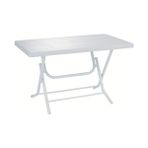 Zayrok Seta Plastik Katlanır Bahçe Masa Beyaz 70X120 cm Metal Ayak