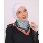 Zaytoon Fular Filistin Kefiye Bayrak Çizgili Kadın Şal Saçaksız Unisex 45x45 cm - Renkli