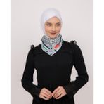 Zaytoon Fular Filistin Kefiye Bayrak Çizgili Kadın Şal Unisex Küçük 45x45 cm - Renkli
