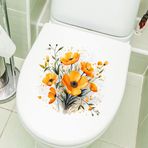 ZAZUZU 29 x 29 cm 5 adet Karikatür Küçük Çiçek Bitkileri Banyo Klozet Kapağı Kapak Çıkartmaları Komik Klozet Kapağı Çıkartmaları Kapak Duvar Çıkartması