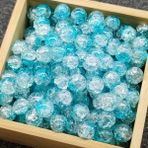 ZAZUZU Dia 10 MM 200 adet buz kırık patlamış mısır boncuk cam boncuk takı yapımı bilezik kolye küpe kristal DIY boncuk el işi için