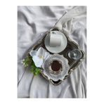 Z&B FLOWERS Damat Kahve Tepsisi Gümüş Tepsi Nişan Tepsisi Damat Fincanı