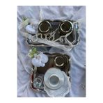 Z&B FLOWERS Nişan Tepsisi Ayaklı Söz Tepsisi Damat Fincan Seti kahve Seti Nişan Tepsisi