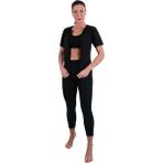 Zbteks Fermuarlı Kısa Kollu Termal Sauna Agraflı Tayt Takım (Atlet Dahil Değil) - Siyah - 3XL
