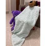 ZBY Home Embos Peluş Bebe Battaniyesi - Su Yeşili