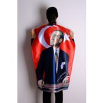 ZC Bayrak 100x150 Atatürk Baskılı Türk Bayrağı Cm Raşel Kumaş Dijital Baskı-özel Sert Plastik Kutu Ile Gelir-