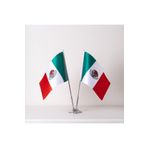 ZC Bayrak 15x22,5 cm Meksika 2'li Saten Kumaş Dijital Baskı Masa Bayrağı