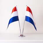 ZC Bayrak 15x22,5 cm Saten Kumaş Dijital Baskı Hollanda 2'li Masa Bayrağı