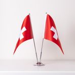 ZC Bayrak 15x22,5 cm Saten Kumaş Dijital Baskı İsviçre 2'li Masa Bayrağı