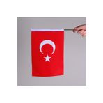 ZC Bayrak 50x75 10 Adet 23 Nisan Özel Elde Sallama Türk Bayrağı Alpaka Kumaş -Yüksek Kalite