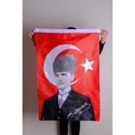 ZC Bayrak 70x105 cm K.Atatürk İmzalı Saten Kumaş Dijital Baskı Türk Bayrağı